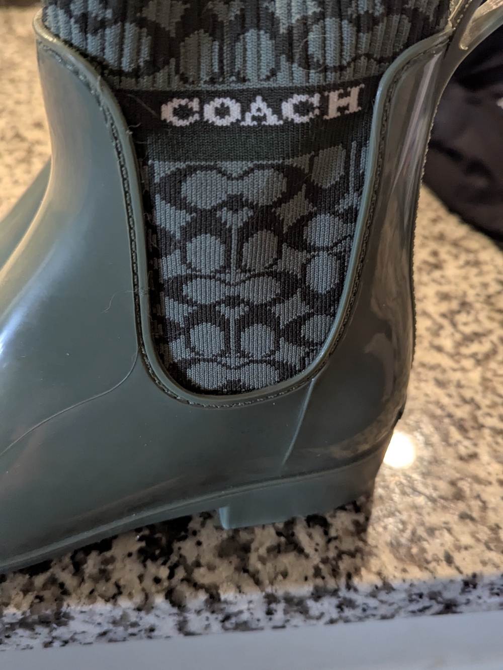 Coach Olive Green Chelsea Rain Ankle Boots - Picture 2 of 6